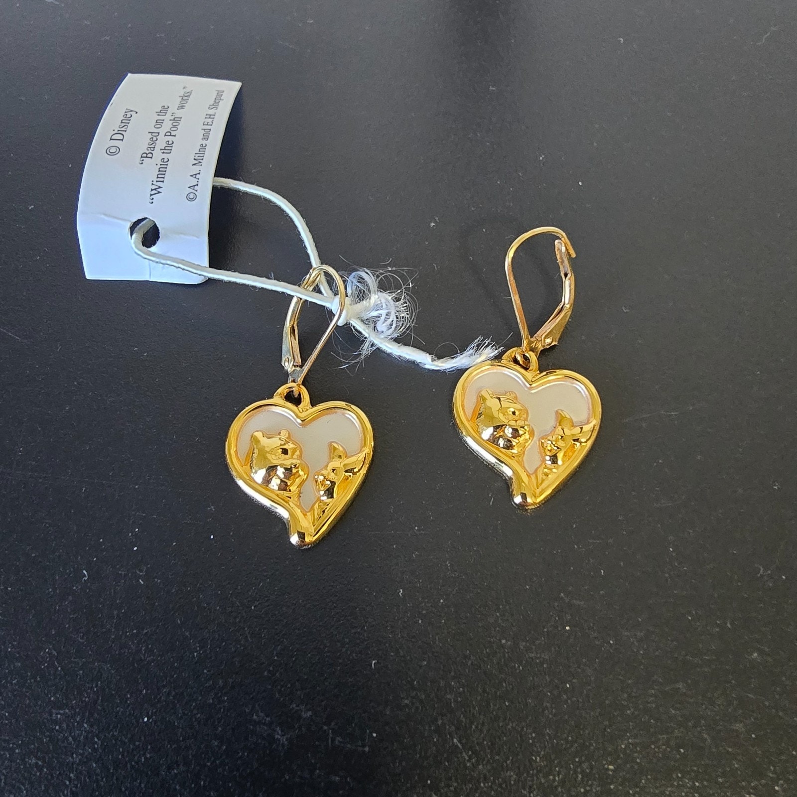 Lenox Winnie The Pooh Heart Of Gold Pendent Necklace & Earrings 24k Gp Sterling — image 8 of 8